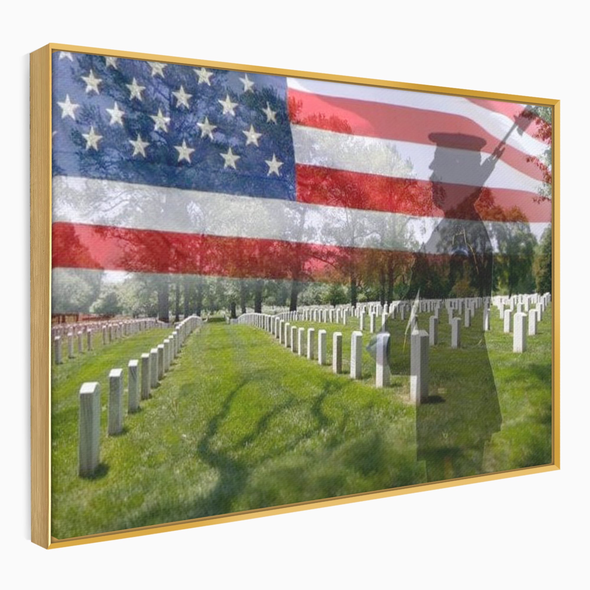 Tablou Canvas Premium, LuxCanva® L1017, Eroi sub Stele, Eroi, Patrie, Onoare, Militar, Soldat, USA, Drapel, Birou, Living, Camera Copii