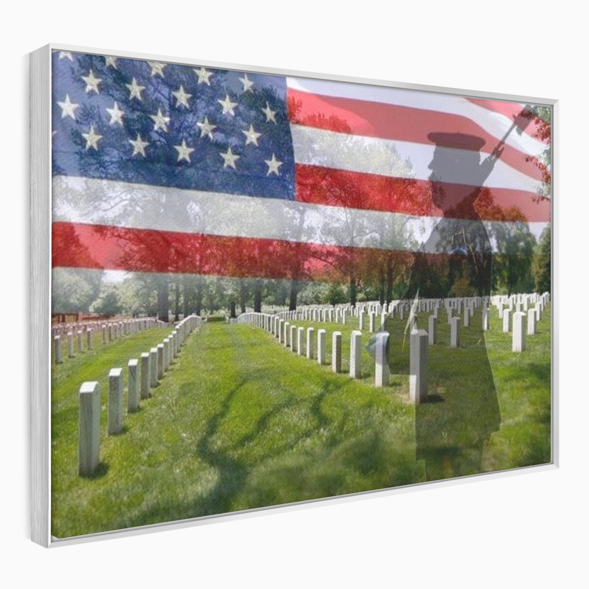 Tablou Canvas Premium, LuxCanva® L1017, Eroi sub Stele, Eroi, Patrie, Onoare, Militar, Soldat, USA, Drapel, Birou, Living, Camera Copii