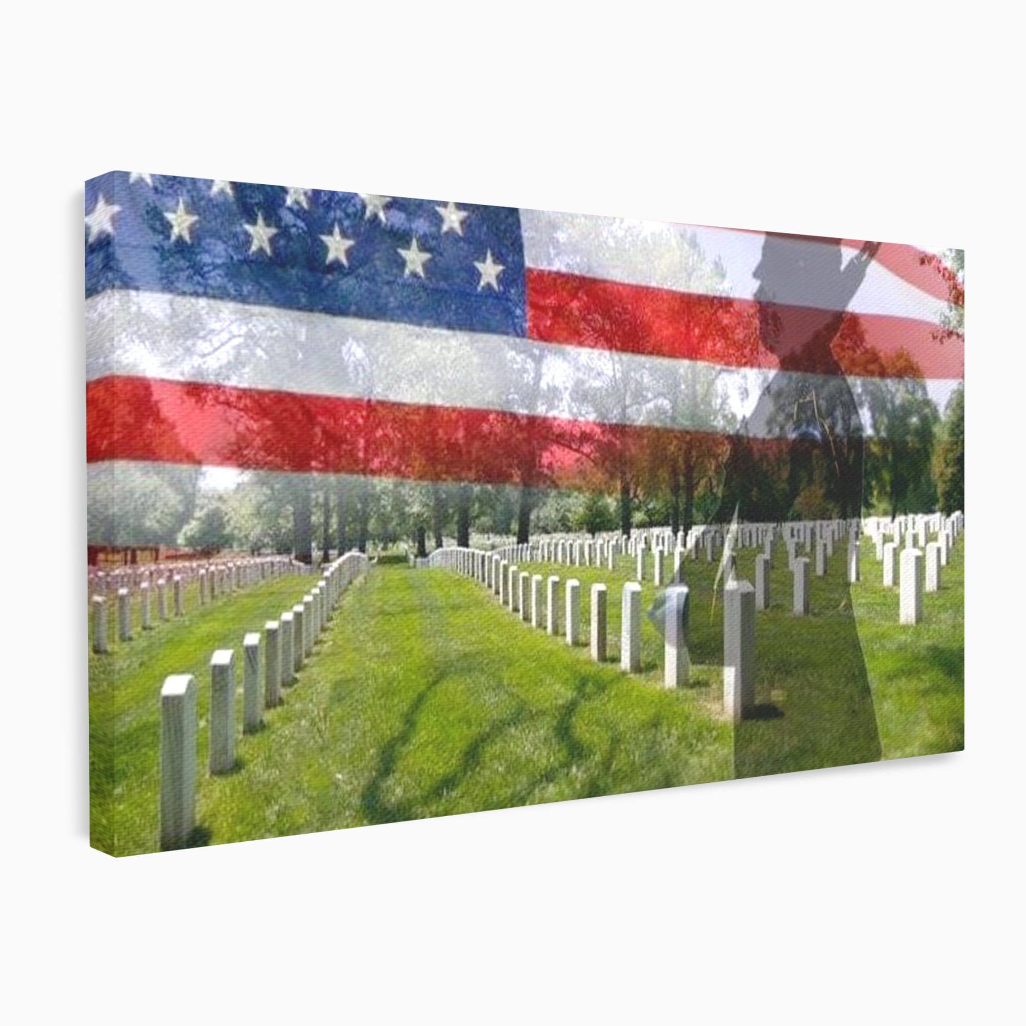 Tablou Canvas Premium, LuxCanva® L1017, Eroi sub Stele, Eroi, Patrie, Onoare, Militar, Soldat, USA, Drapel, Birou, Living, Camera Copii