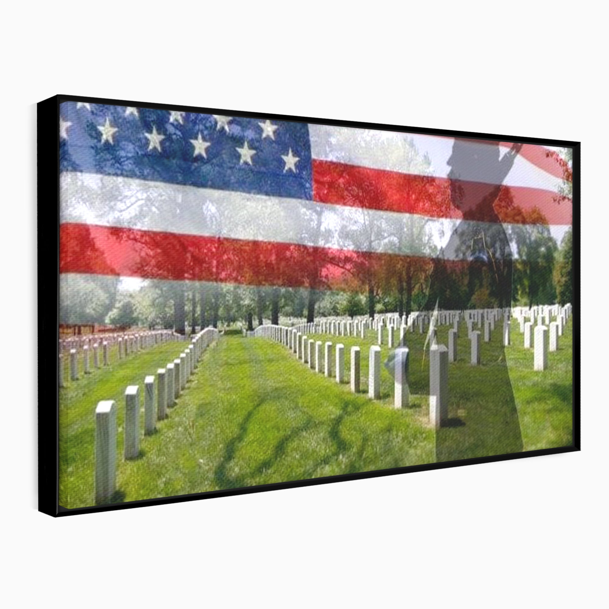 Tablou Canvas Premium, LuxCanva® L1017, Eroi sub Stele, Eroi, Patrie, Onoare, Militar, Soldat, USA, Drapel, Birou, Living, Camera Copii