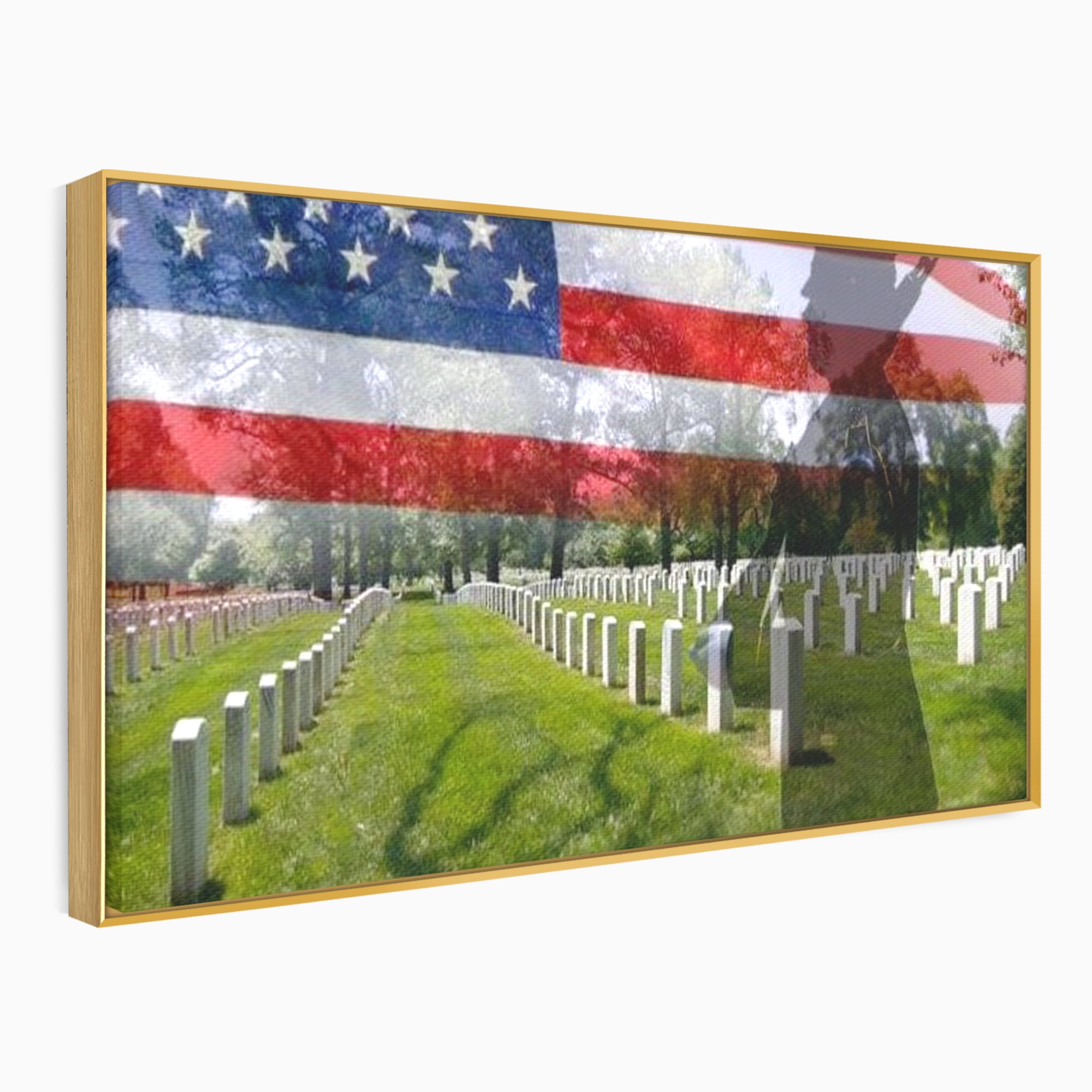 Tablou Canvas Premium, LuxCanva® L1017, Eroi sub Stele, Eroi, Patrie, Onoare, Militar, Soldat, USA, Drapel, Birou, Living, Camera Copii