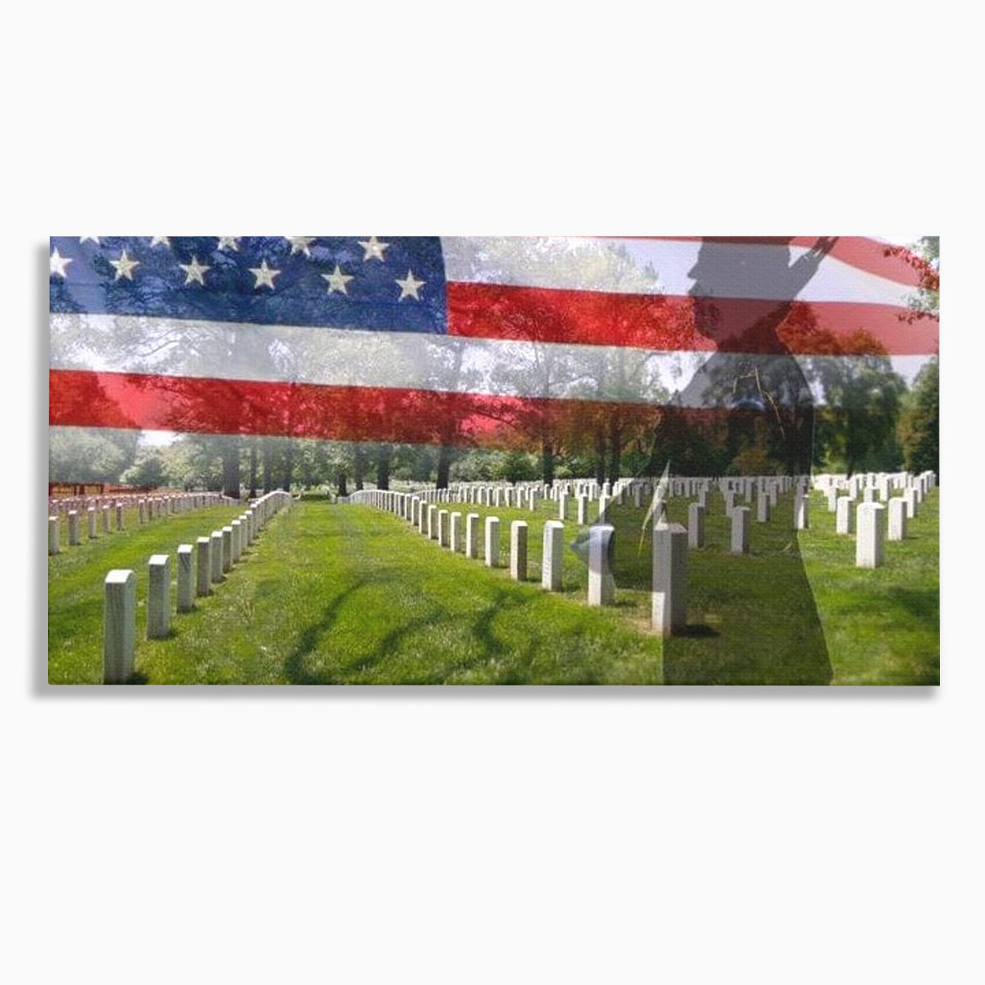 Tablou Canvas Premium, LuxCanva® L1017, Eroi sub Stele, Eroi, Patrie, Onoare, Militar, Soldat, USA, Drapel, Birou, Living, Camera Copii