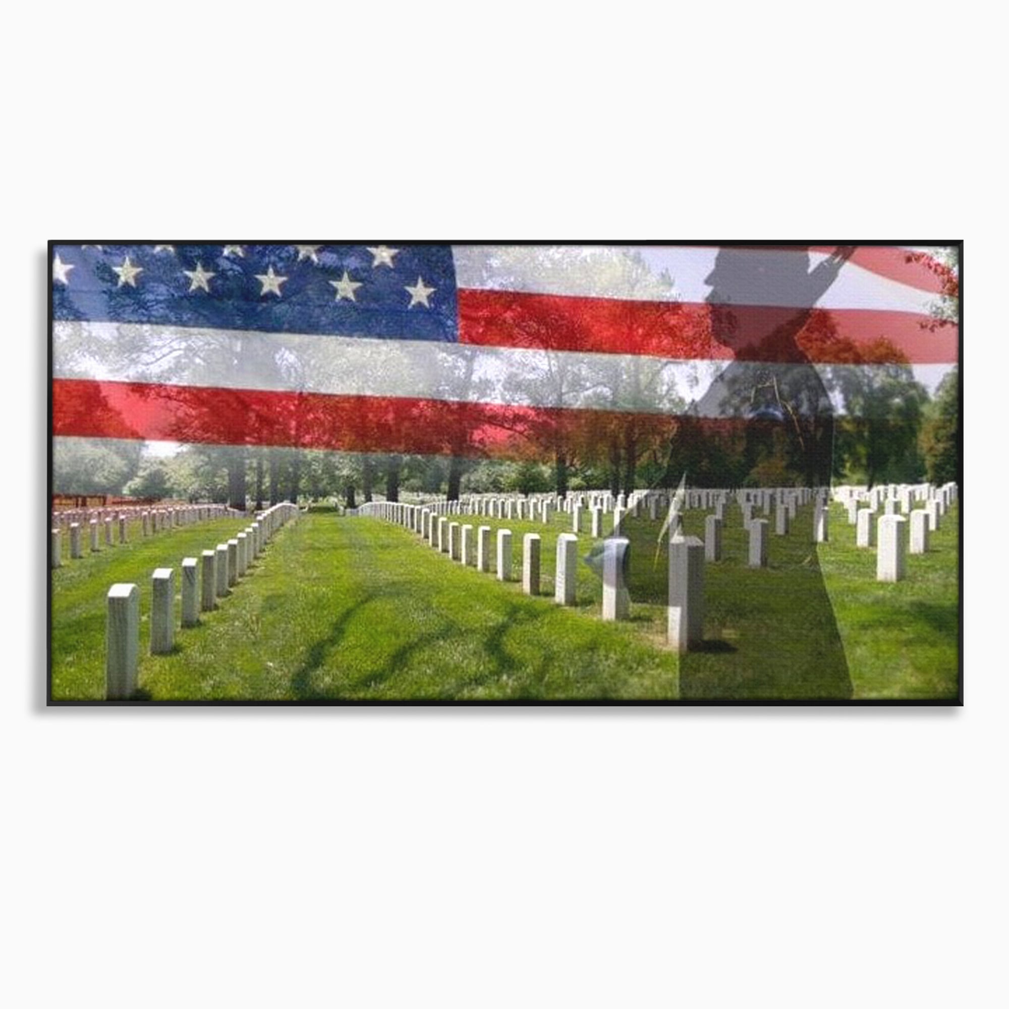 Tablou Canvas Premium, LuxCanva® L1017, Eroi sub Stele, Eroi, Patrie, Onoare, Militar, Soldat, USA, Drapel, Birou, Living, Camera Copii