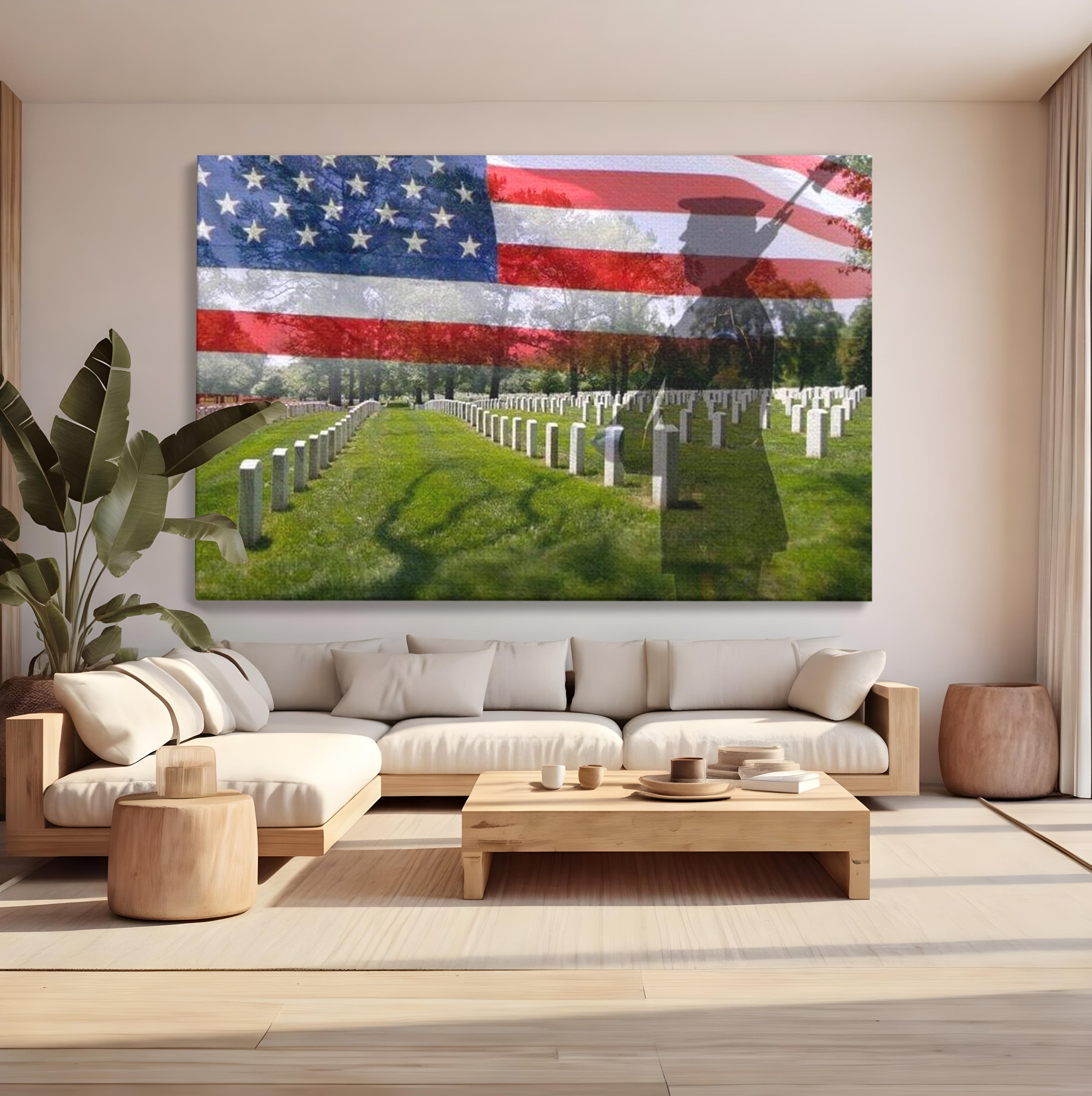 Tablou Canvas Premium, LuxCanva® L1017, Eroi sub Stele, Eroi, Patrie, Onoare, Militar, Soldat, USA, Drapel, Birou, Living, Camera Copii