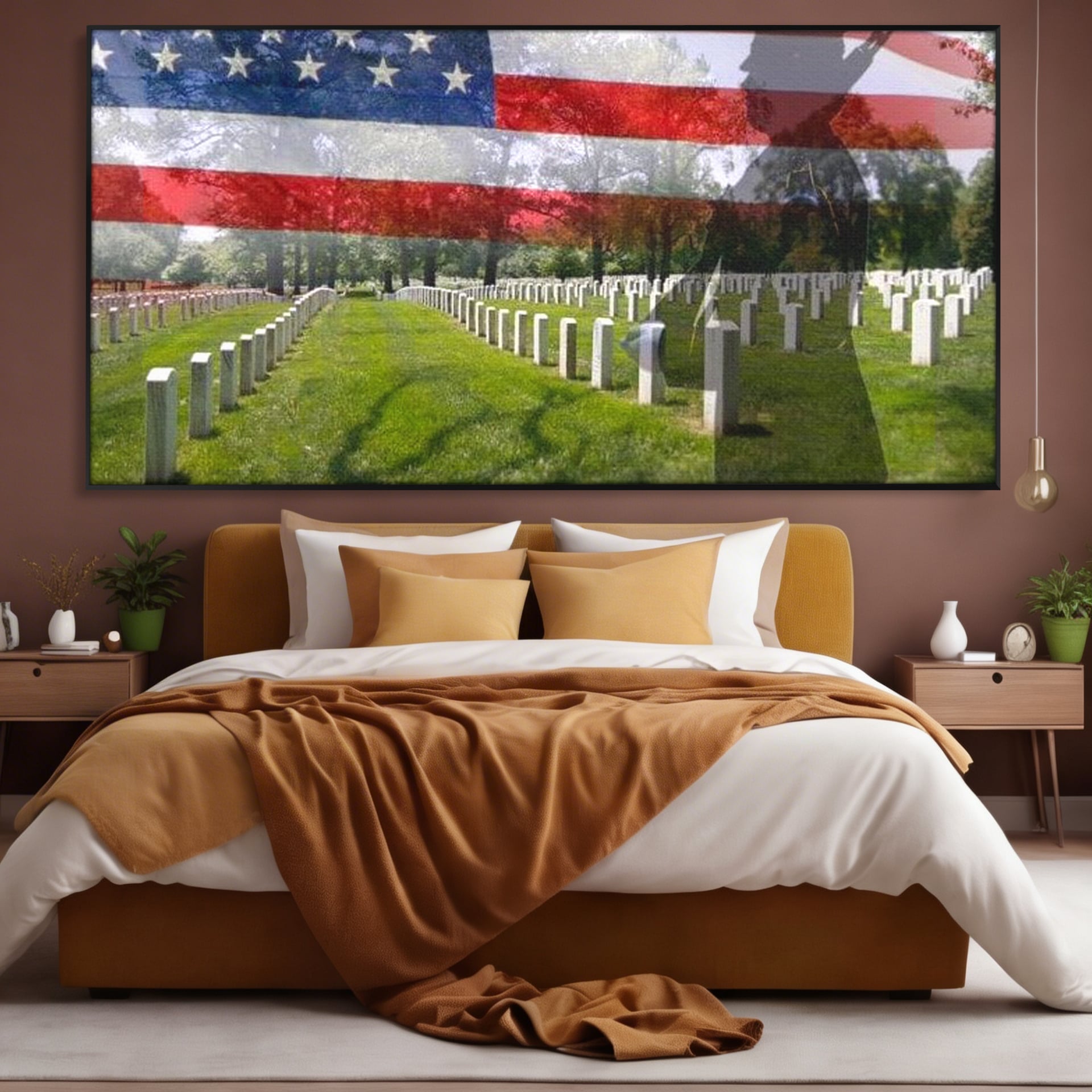 Tablou Canvas Premium, LuxCanva® L1017, Eroi sub Stele, Eroi, Patrie, Onoare, Militar, Soldat, USA, Drapel, Birou, Living, Camera Copii