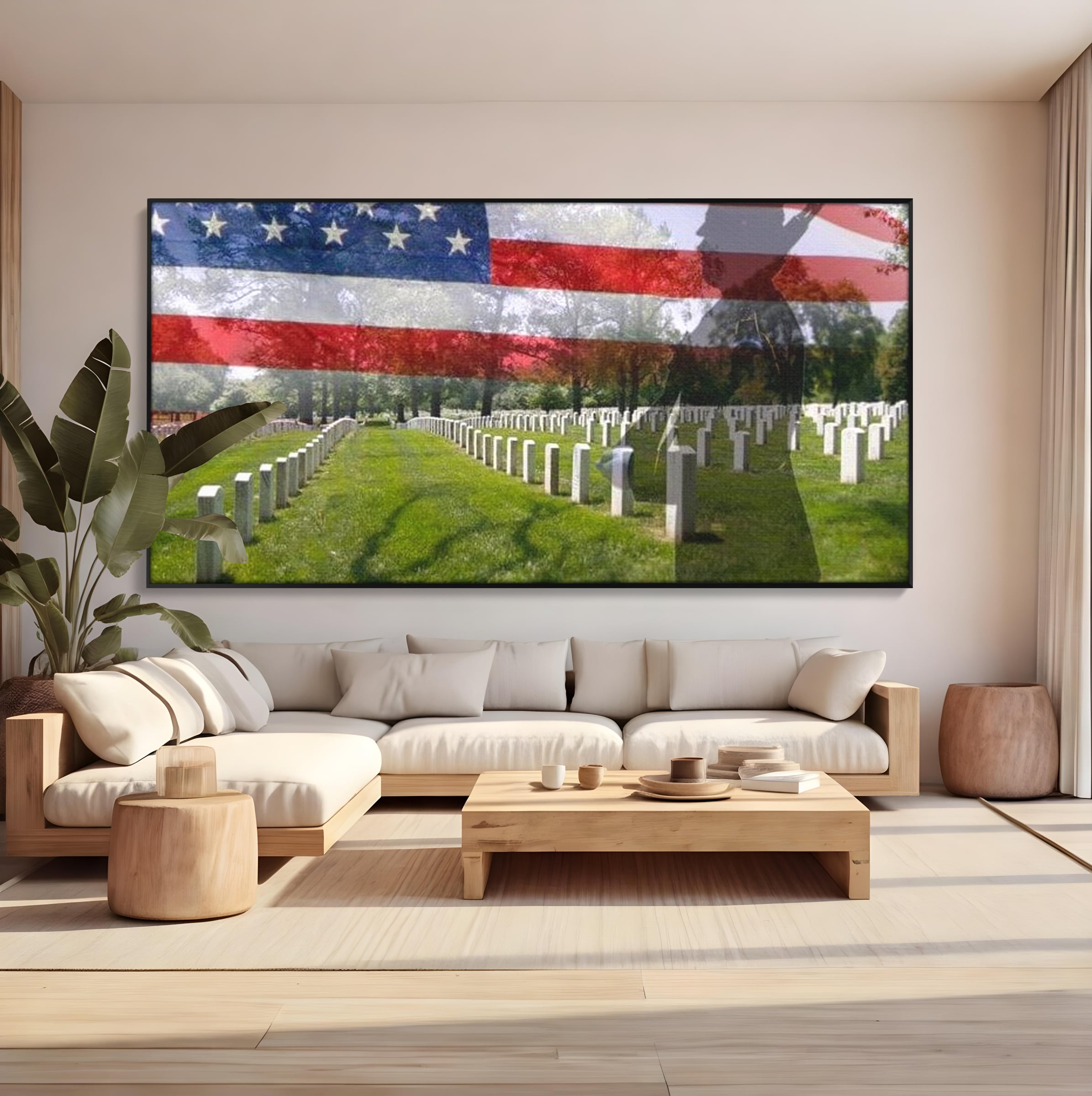Tablou Canvas Premium, LuxCanva® L1017, Eroi sub Stele, Eroi, Patrie, Onoare, Militar, Soldat, USA, Drapel, Birou, Living, Camera Copii
