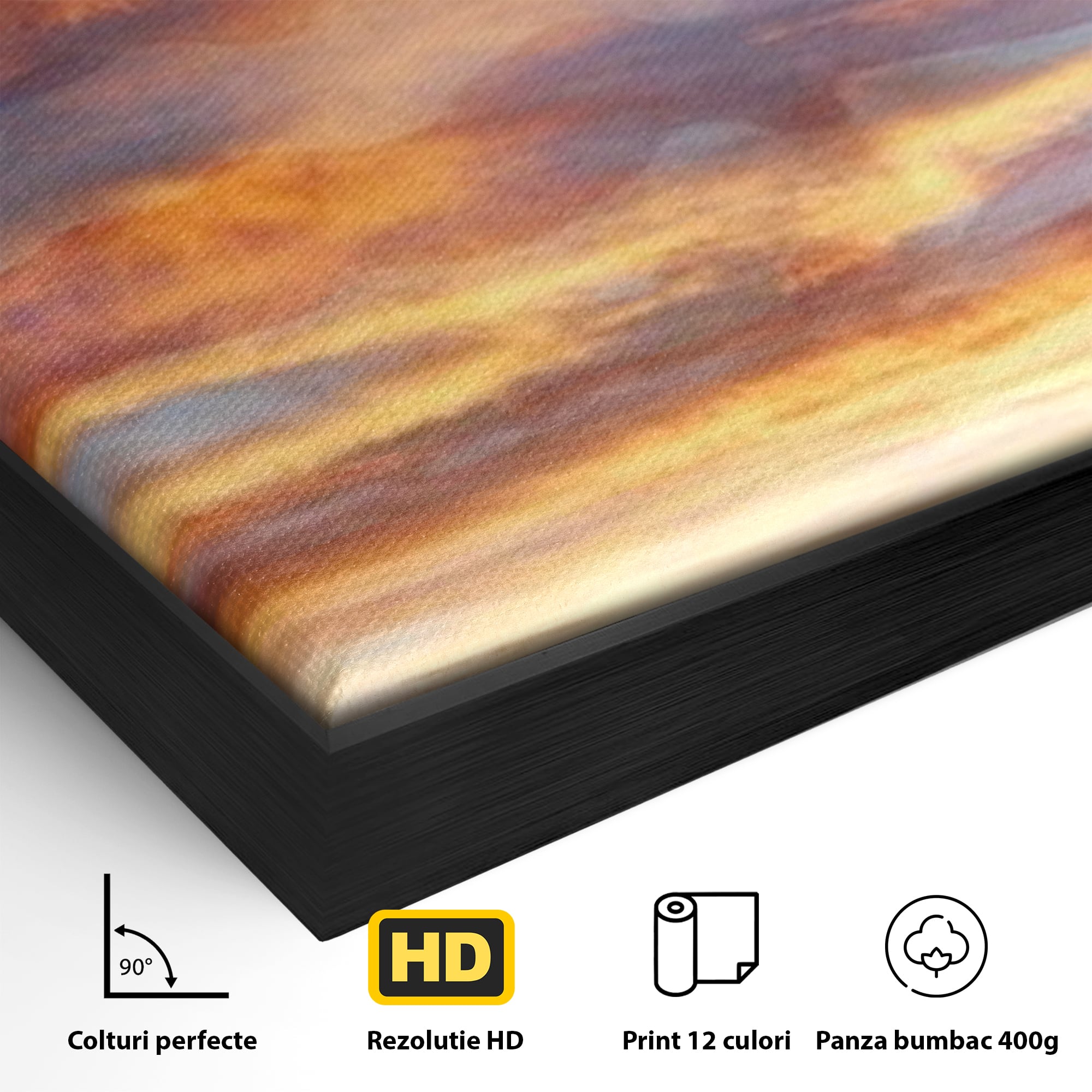 Tablou Canvas Premium, LuxCanva® L1018, Apus American, Apus, Cer, Nori, Steag, America, Lumina, Peisaj, Simbol, Natiune, Birou, Living, Camera Copii