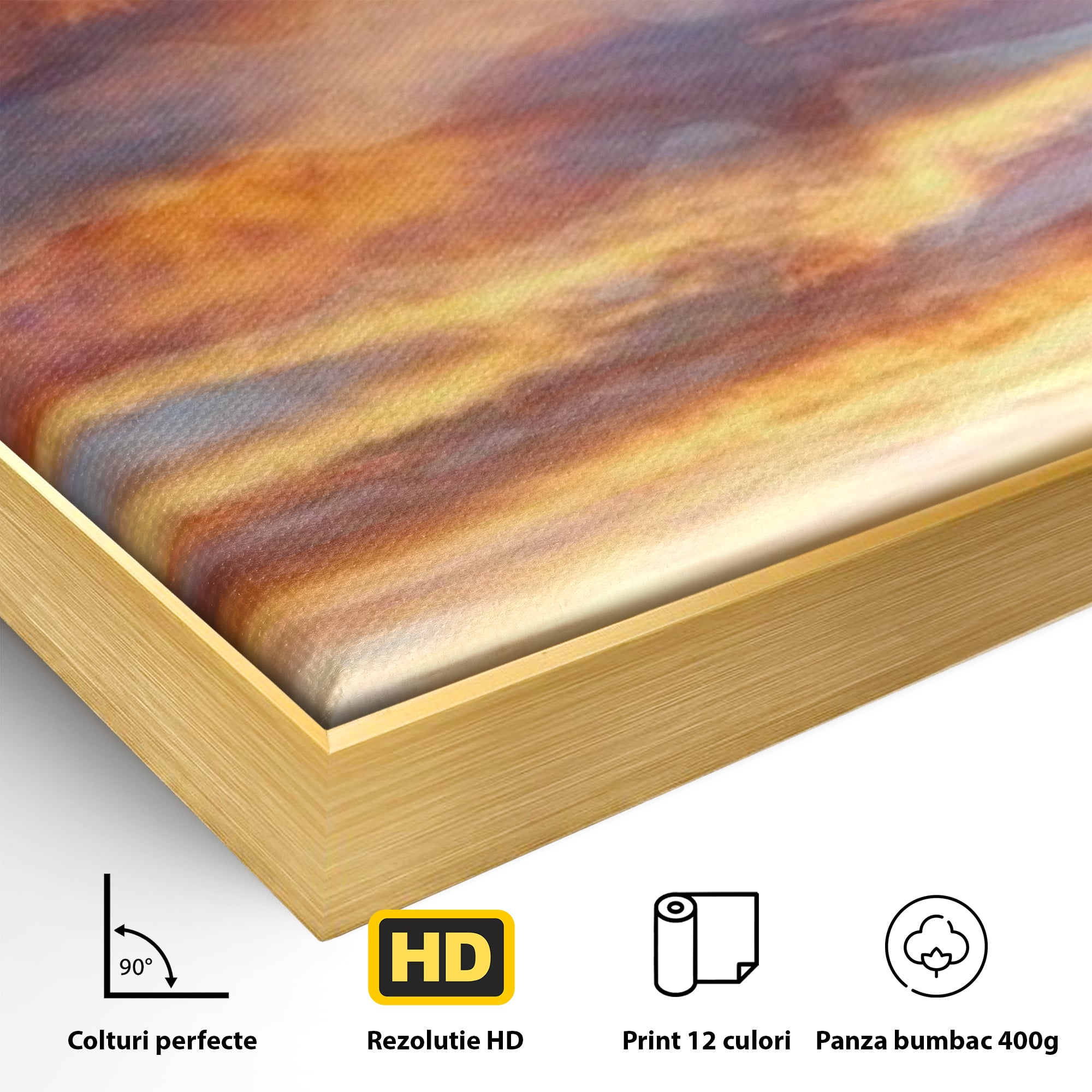 Tablou Canvas Premium, LuxCanva® L1018, Apus American, Apus, Cer, Nori, Steag, America, Lumina, Peisaj, Simbol, Natiune, Birou, Living, Camera Copii