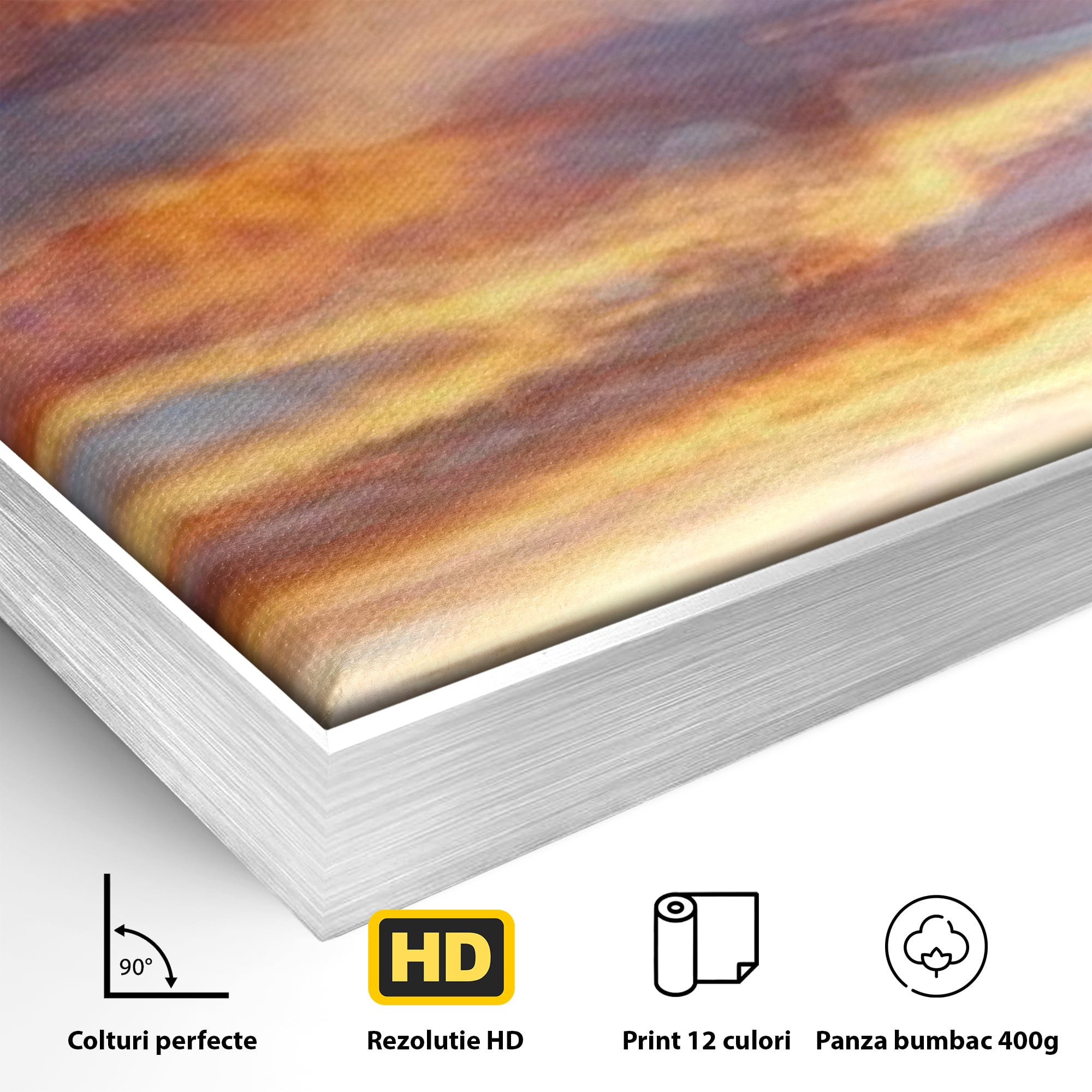 Tablou Canvas Premium, LuxCanva® L1018, Apus American, Apus, Cer, Nori, Steag, America, Lumina, Peisaj, Simbol, Natiune, Birou, Living, Camera Copii
