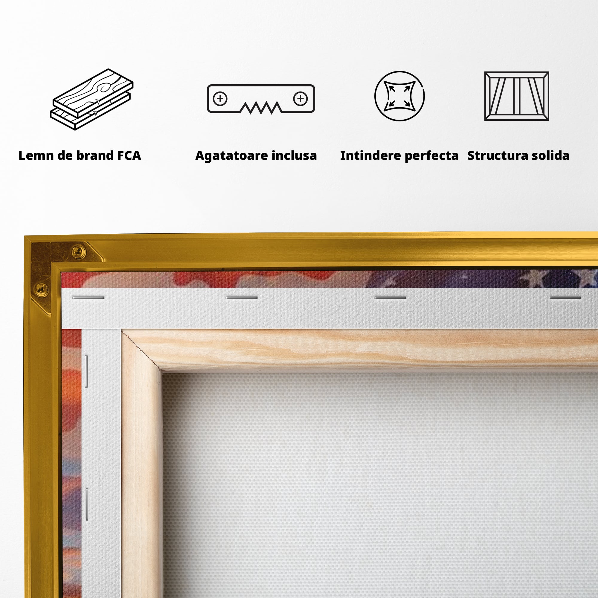 Tablou Canvas Premium, LuxCanva® L1018, Apus American, Apus, Cer, Nori, Steag, America, Lumina, Peisaj, Simbol, Natiune, Birou, Living, Camera Copii