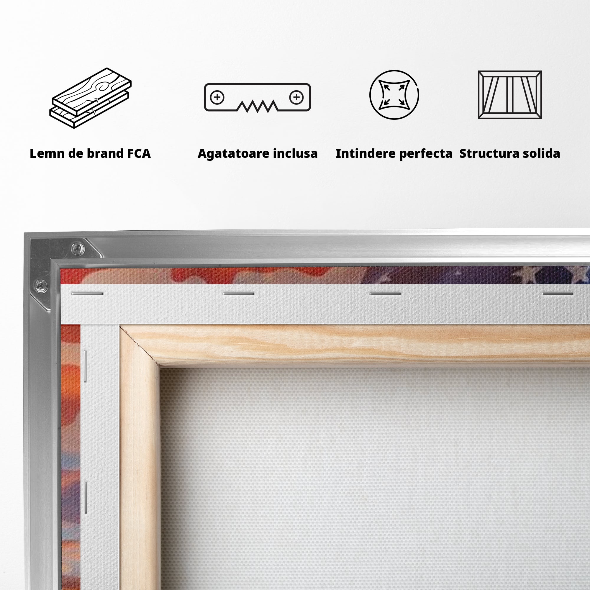 Tablou Canvas Premium, LuxCanva® L1018, Apus American, Apus, Cer, Nori, Steag, America, Lumina, Peisaj, Simbol, Natiune, Birou, Living, Camera Copii