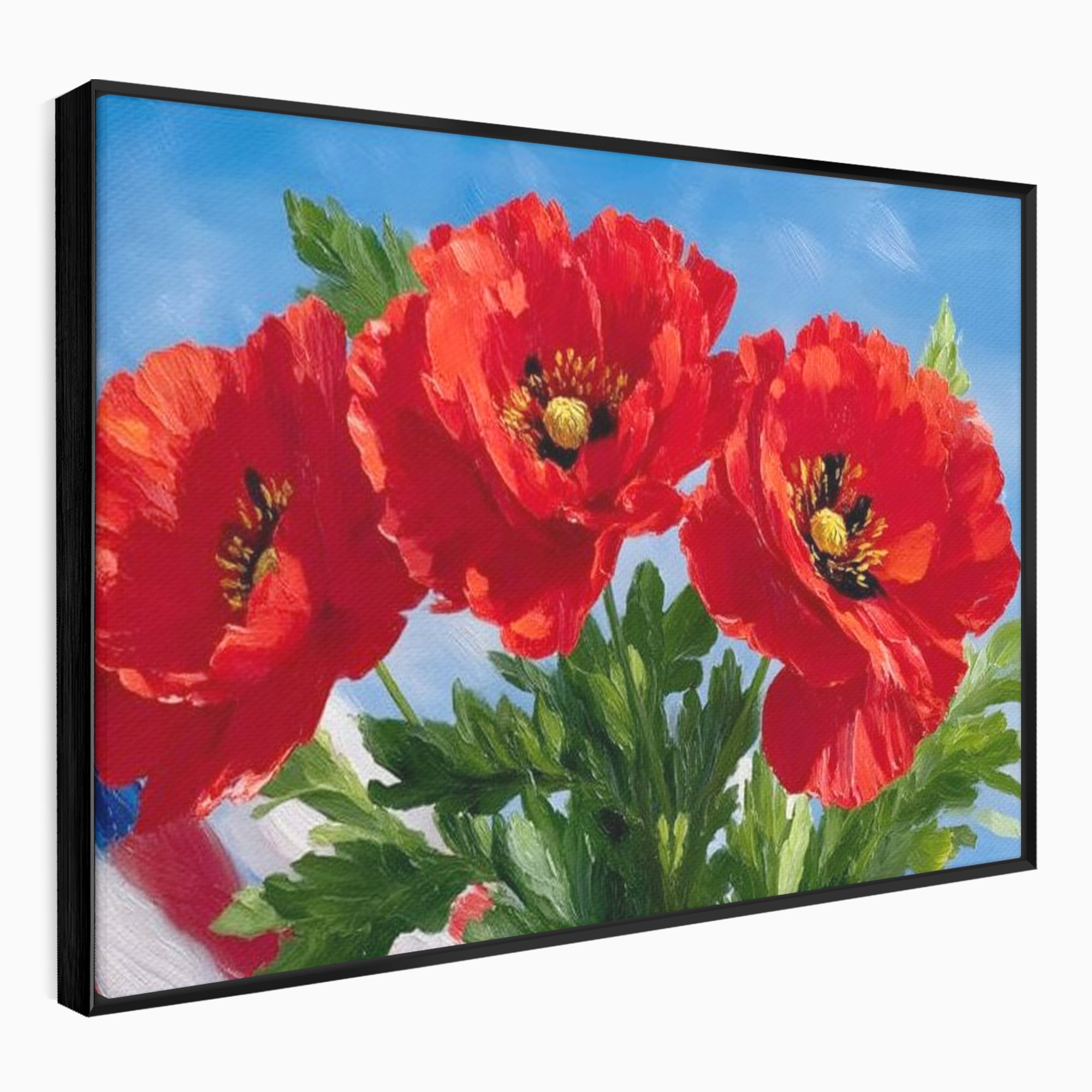 Tablou Canvas Premium, LuxCanva® L1019, Patrie in Petale, Flori, Maci, Petale, Steag, Omagiu, America, Simbol, Natura, Birou, Living, Camera Copii