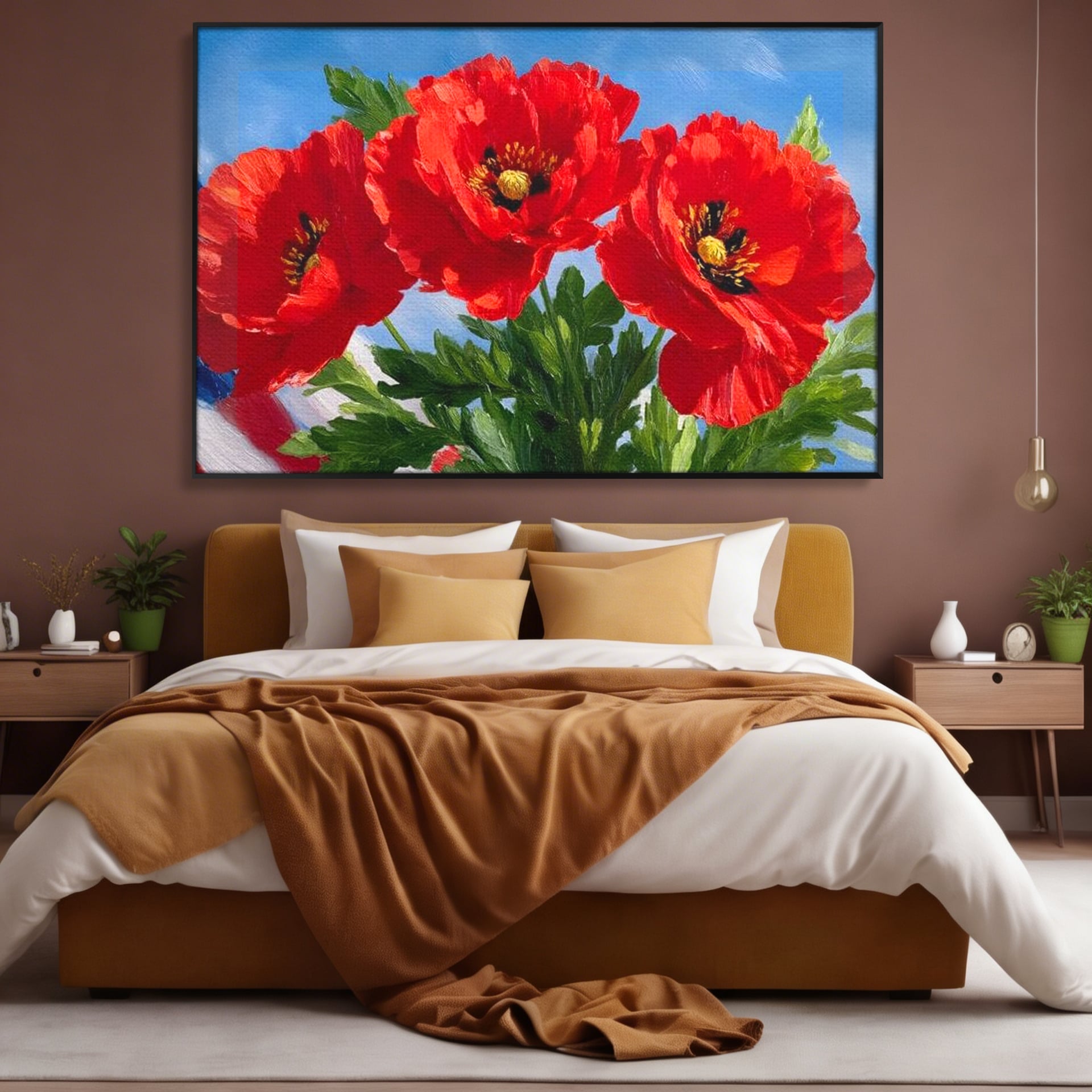 Tablou Canvas Premium, LuxCanva® L1019, Patrie in Petale, Flori, Maci, Petale, Steag, Omagiu, America, Simbol, Natura, Birou, Living, Camera Copii