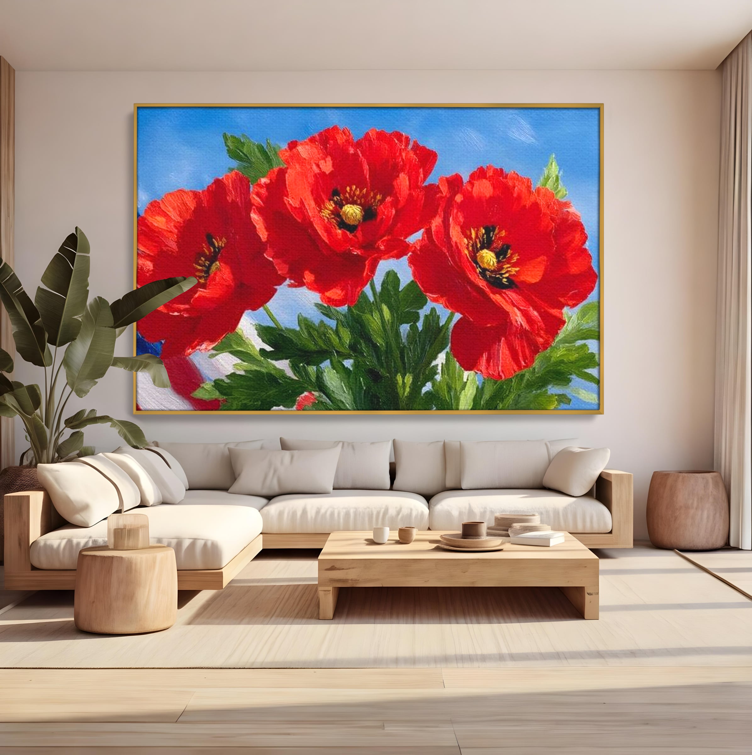 Tablou Canvas Premium, LuxCanva® L1019, Patrie in Petale, Flori, Maci, Petale, Steag, Omagiu, America, Simbol, Natura, Birou, Living, Camera Copii