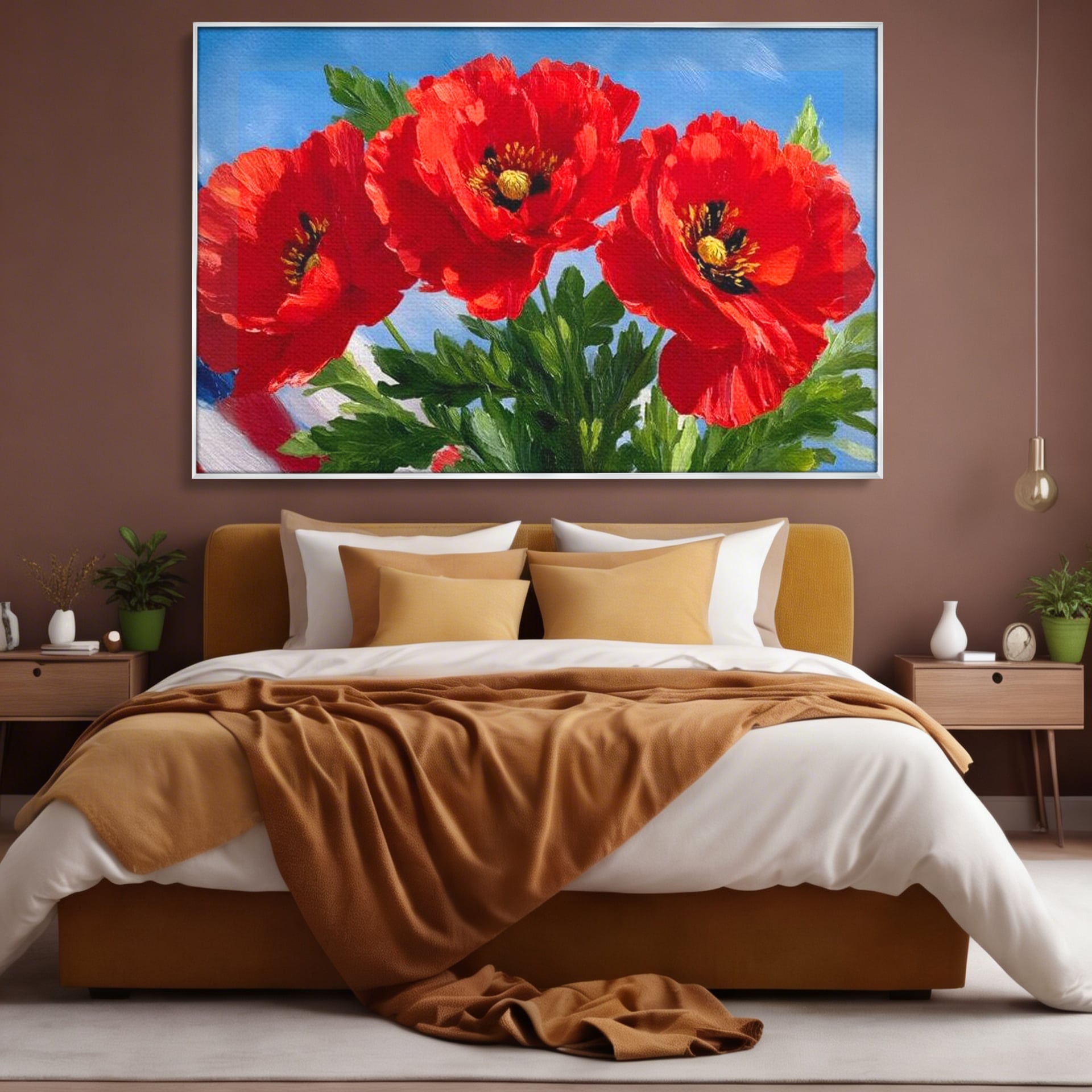 Tablou Canvas Premium, LuxCanva® L1019, Patrie in Petale, Flori, Maci, Petale, Steag, Omagiu, America, Simbol, Natura, Birou, Living, Camera Copii
