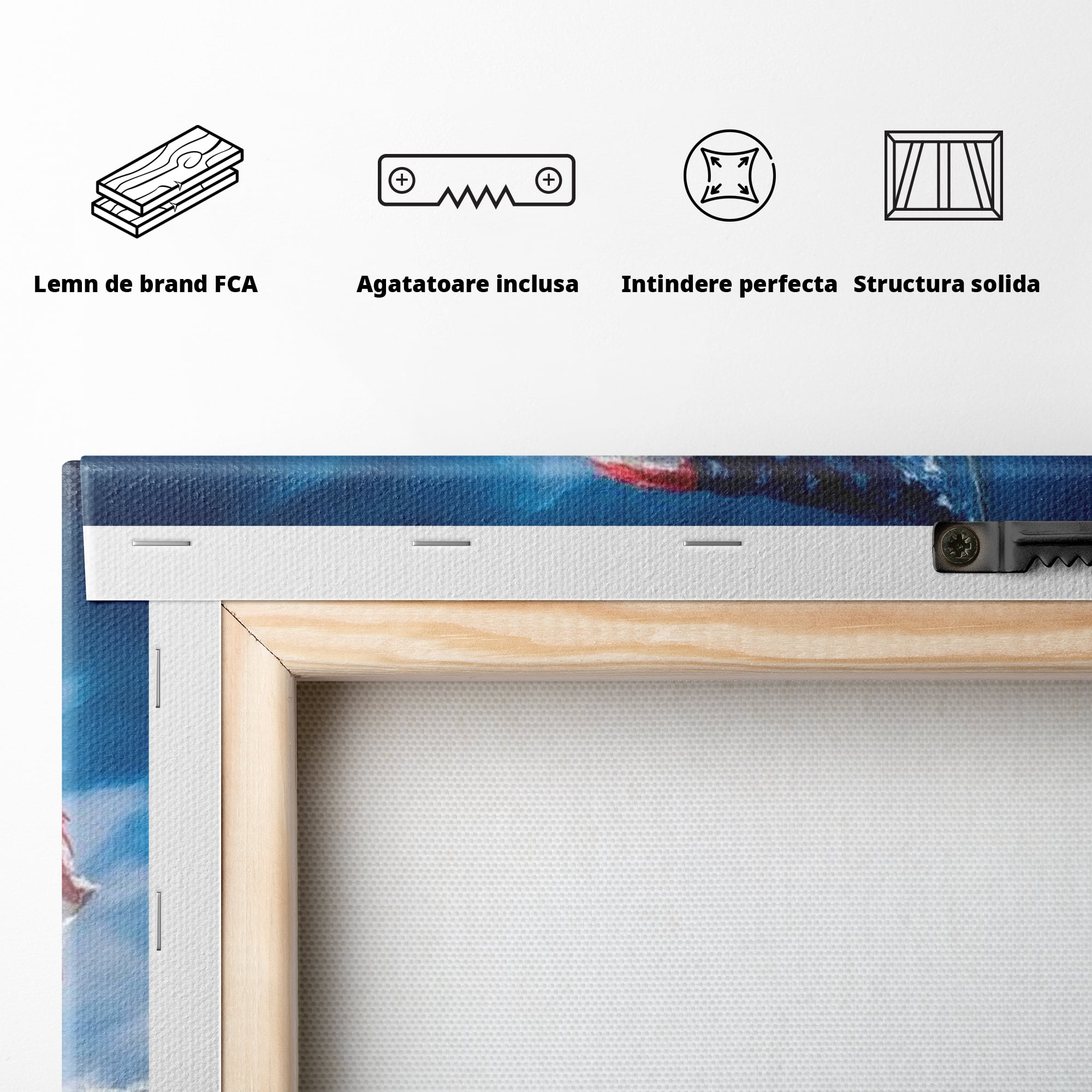 Tablou Canvas Premium, LuxCanva® L1020, Steagul Gloriei, Munti, Cer, Peisaj, Natura, Steag, America, Eroi, Simbol, Birou, Living, Camera Copii