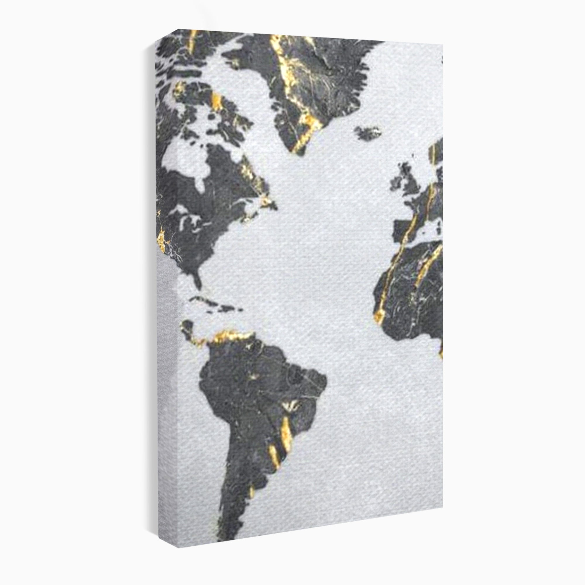 Set 2 Tablouri Canvas Premium LuxCanva® L2-1006, Lumea in Marmura si Aur, Harta, Mapamond, Auriu, Negru, Lux, Marmura, Glam, Gold, Arta Murala, Contemporan, Minimalist