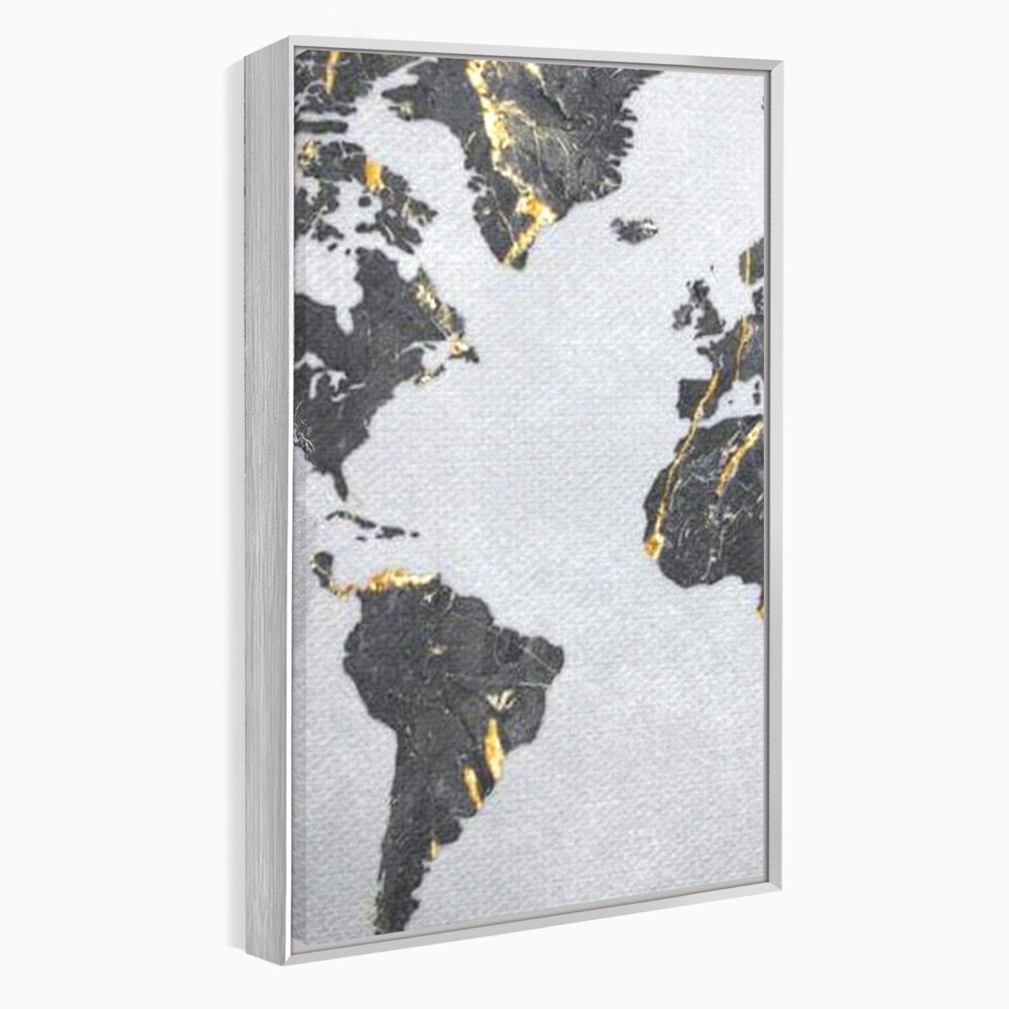 Set 2 Tablouri Canvas Premium LuxCanva® L2-1006, Lumea in Marmura si Aur, Harta, Mapamond, Auriu, Negru, Lux, Marmura, Glam, Gold, Arta Murala, Contemporan, Minimalist