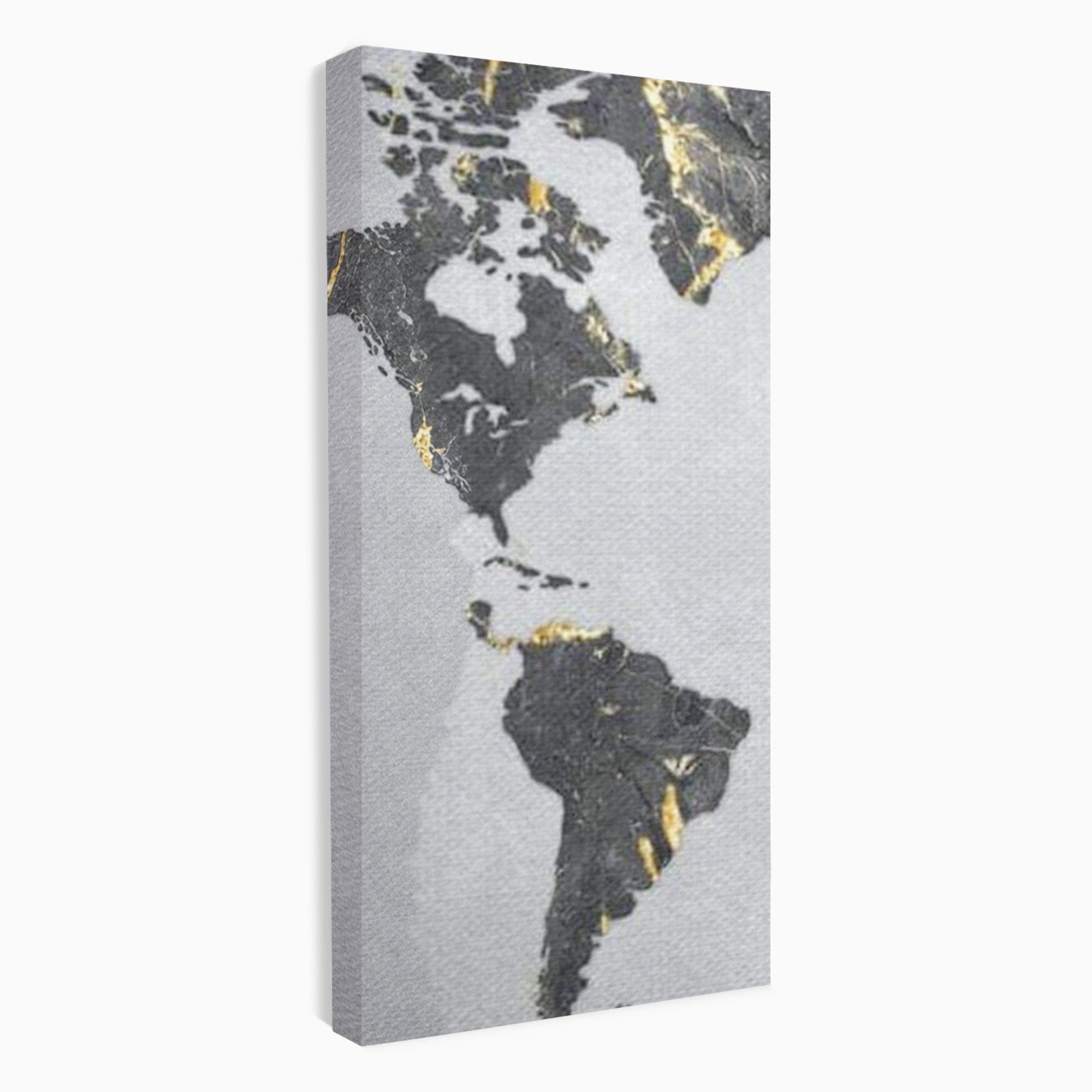 Set 3 Tablouri Canvas Premium LuxCanva® L3-1006, Lumea in Marmura si Aur, Harta, Mapamond, Auriu, Negru, Lux, Marmura, Glam, Gold, Arta Murala, Contemporan, Minimalist