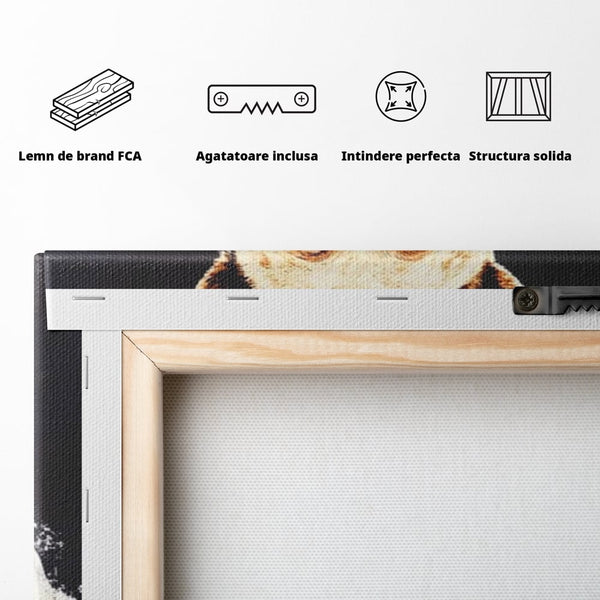 Leinwand Premium Canvas Wall Art, LuxCanva® M1003, Meisterkoch Bär, Uniform, Haube, Koch, Rezept, Portrait, Bär, Humor, Küche, Büro, Wohnzimmer, Kinderzimmer