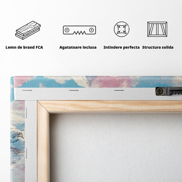 Tablou Canvas Premium, LuxCanva® M1007, Calatori in Lumea Arctica, Urs, Pinguin, Iarna, Zapada, Gheata, Arctic, Glaciar, Prietenie, Birou, Living, Camera Copii