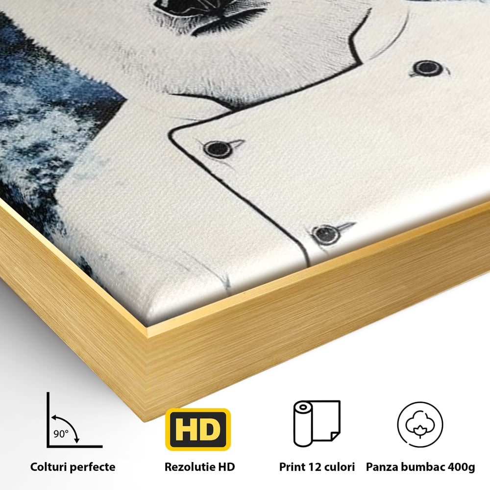 Leinwand Wandkunst Canvas Premium, LuxCanva® M1008, Northern Kitchen, Koch, Koch, weiß, Tier, Bär, Rezepte, Kulinarik, Gastronomie, Küche, Büro, Wohnen, Kinderzimmer