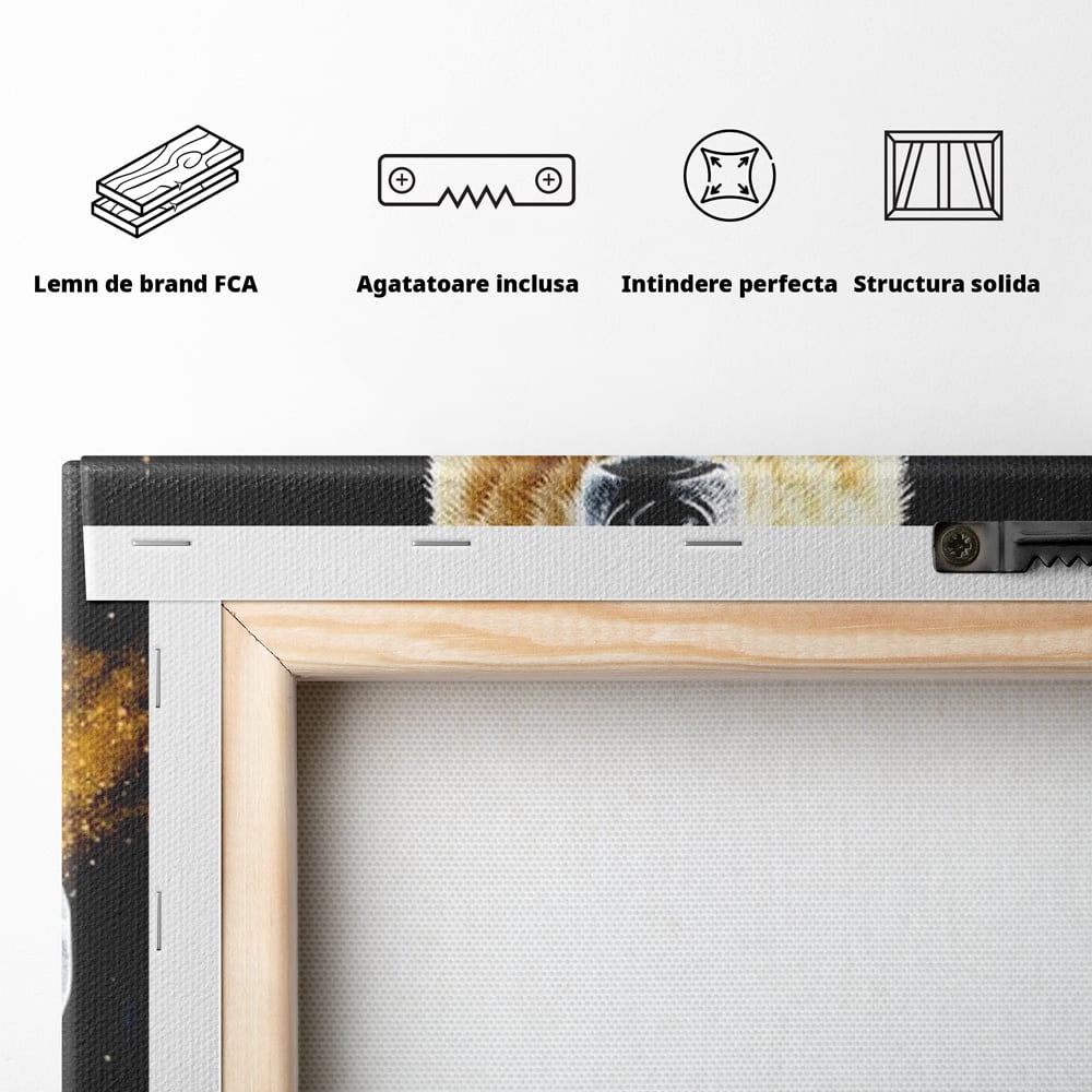 Leinwand Wandkunst Canvas Premium, LuxCanva® M1009, Pelzige Meister, Motivation, Einstellung, Macht, Bär, Kochen, Weiß, Lustig, Küche, Büro, Wohnen, Kinderzimmer