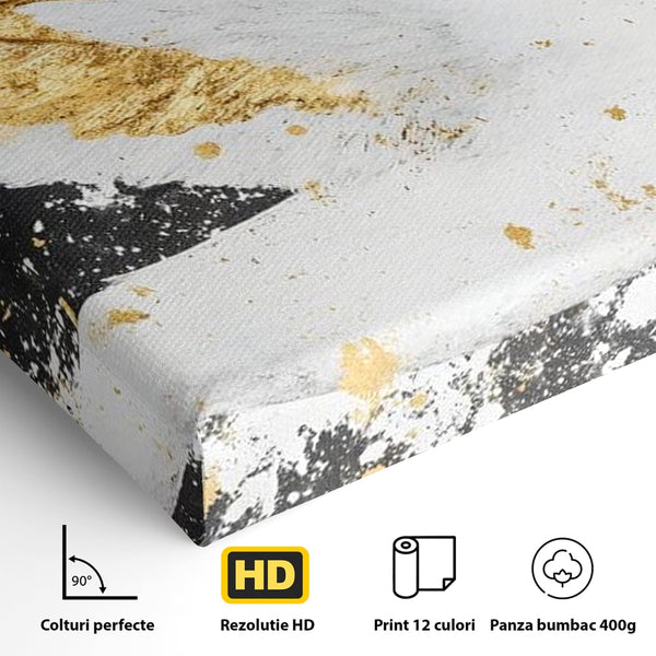 Leinwandbilder Premium, LuxCanva® M1011, Goldfarbener Schwan, Elegant, Portrait, Vogel, Vogel, Schwan, Gold, Kontrast, Flügel, Federn, Büro, Wohnen, Kinderzimmer