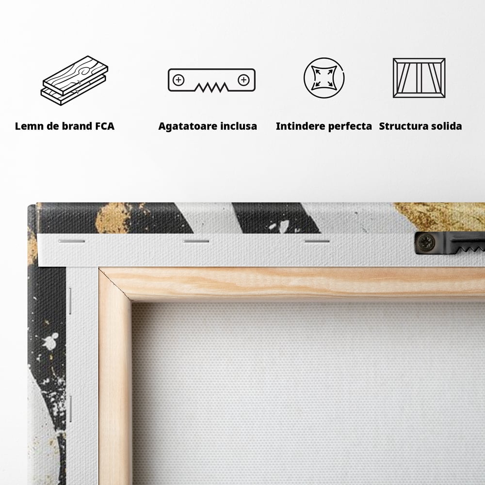 Leinwandbilder Premium, LuxCanva® M1011, Goldfarbener Schwan, Elegant, Portrait, Vogel, Vogel, Schwan, Gold, Kontrast, Flügel, Federn, Büro, Wohnen, Kinderzimmer