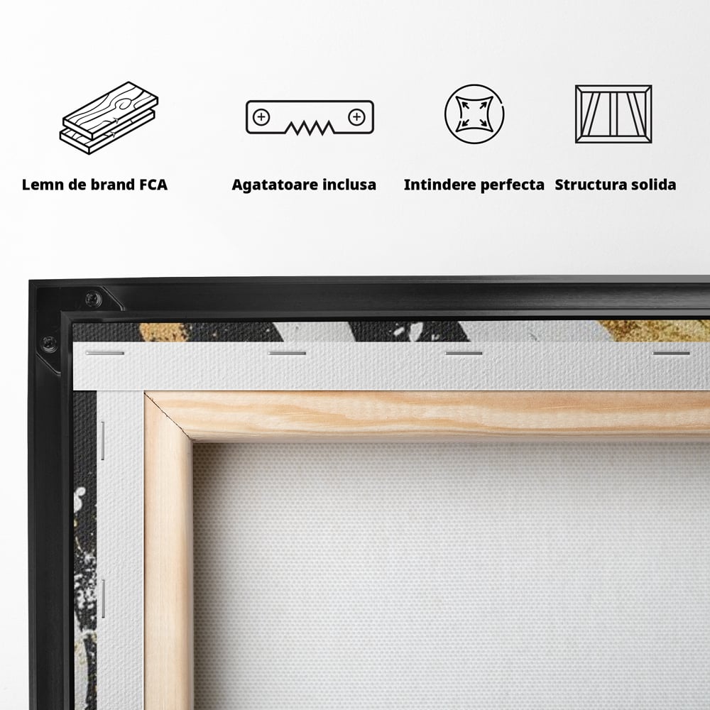Leinwandbilder Premium, LuxCanva® M1011, Goldfarbener Schwan, Elegant, Portrait, Vogel, Vogel, Schwan, Gold, Kontrast, Flügel, Federn, Büro, Wohnen, Kinderzimmer