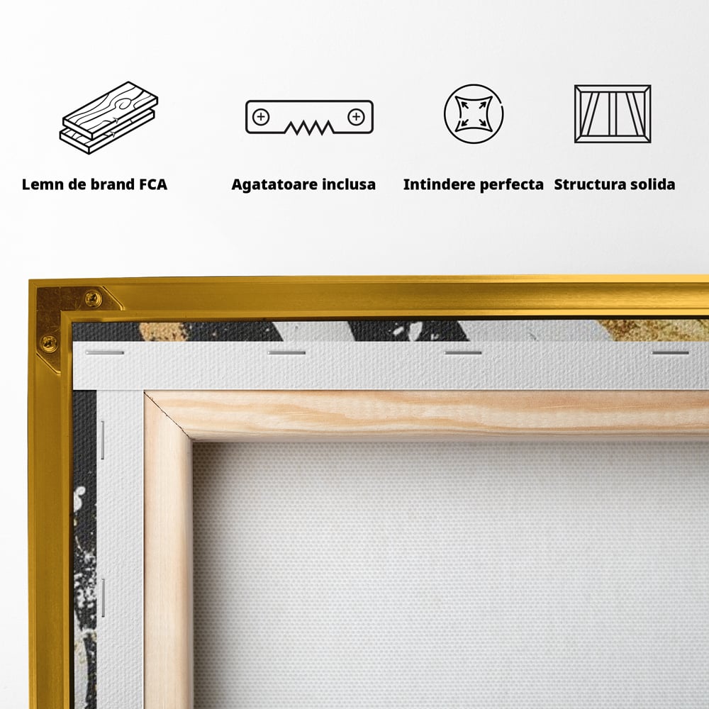 Leinwandbilder Premium, LuxCanva® M1011, Goldfarbener Schwan, Elegant, Portrait, Vogel, Vogel, Schwan, Gold, Kontrast, Flügel, Federn, Büro, Wohnen, Kinderzimmer