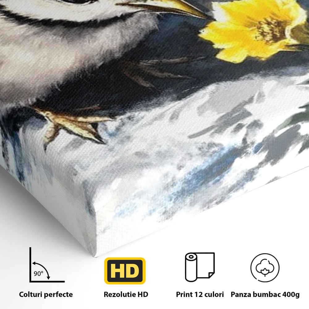 Tablou Canvas Premium, LuxCanva® M1013, Esenta Gingasiei, Pui, Floare, Inocenta, Copilarie, Puritate, Viata, Natura, Pasare, Fragil, Birou, Living, Camera Copii