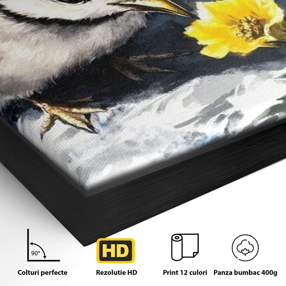 Tablou Canvas Premium, LuxCanva® M1013, Esenta Gingasiei, Pui, Floare, Inocenta, Copilarie, Puritate, Viata, Natura, Pasare, Fragil, Birou, Living, Camera Copii