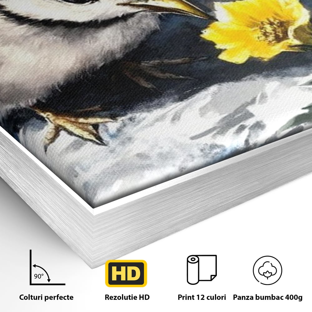 Tablou Canvas Premium, LuxCanva® M1013, Esenta Gingasiei, Pui, Floare, Inocenta, Copilarie, Puritate, Viata, Natura, Pasare, Fragil, Birou, Living, Camera Copii