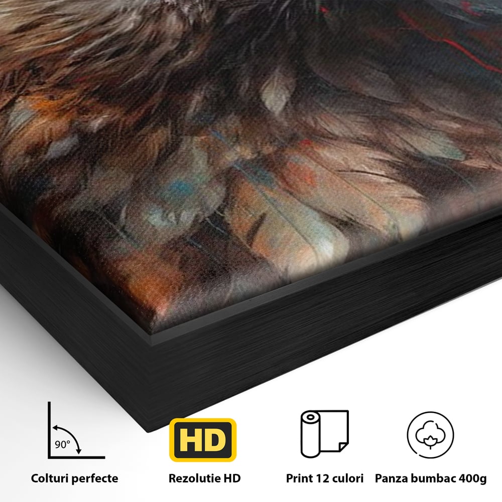 Tablou Canvas Premium, LuxCanva® M1014, Stapanul Orizontului, Vultur, Ochi, Putere, Maretie, Curaj, Motivational, Contrast, Salbaticie, Birou, Living, Camera Copii