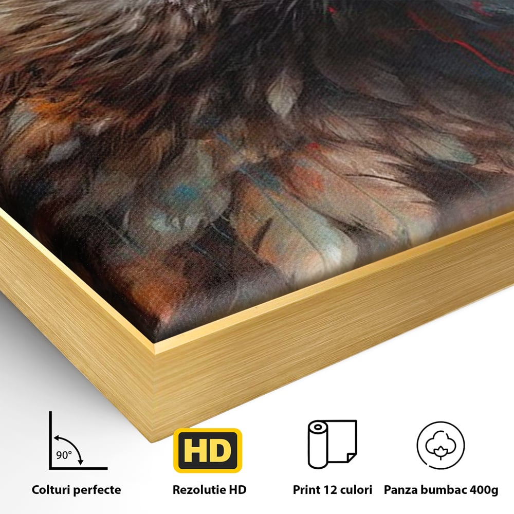 Tablou Canvas Premium, LuxCanva® M1014, Stapanul Orizontului, Vultur, Ochi, Putere, Maretie, Curaj, Motivational, Contrast, Salbaticie, Birou, Living, Camera Copii