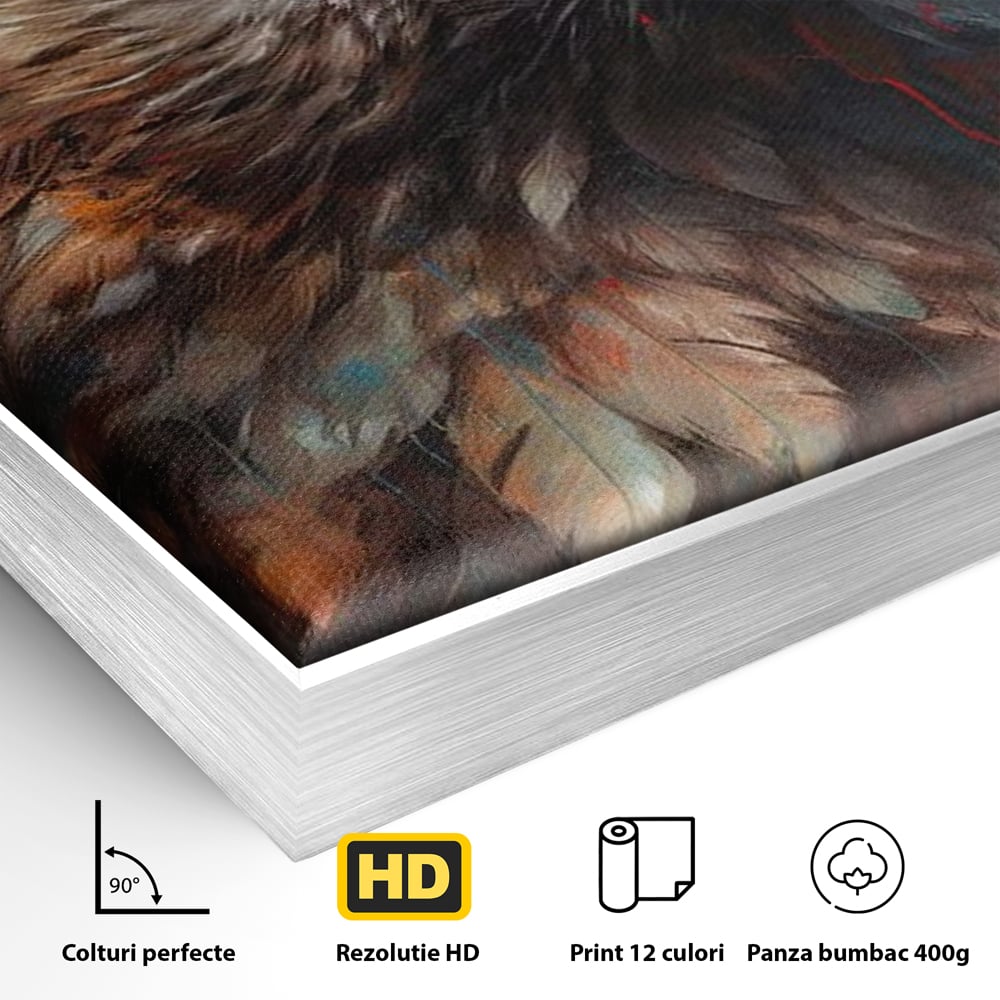 Tablou Canvas Premium, LuxCanva® M1014, Stapanul Orizontului, Vultur, Ochi, Putere, Maretie, Curaj, Motivational, Contrast, Salbaticie, Birou, Living, Camera Copii