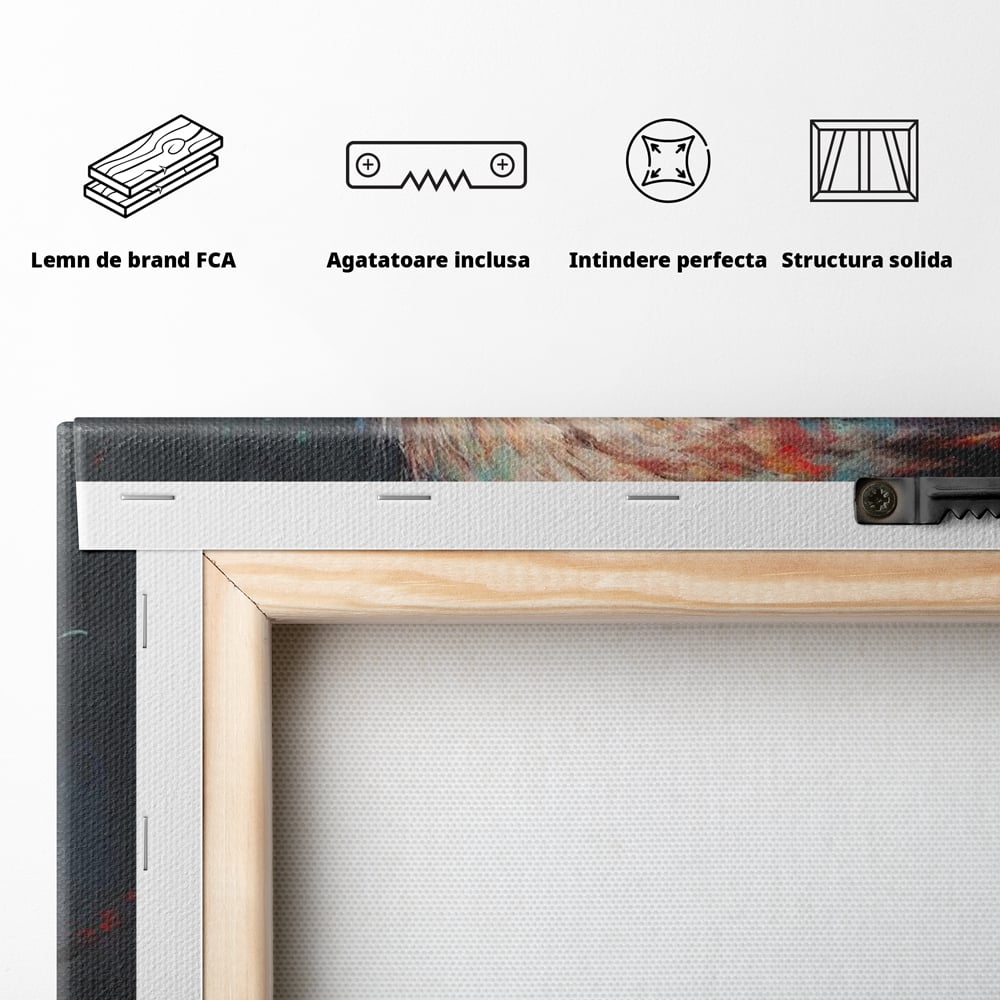 Tablou Canvas Premium, LuxCanva® M1014, Stapanul Orizontului, Vultur, Ochi, Putere, Maretie, Curaj, Motivational, Contrast, Salbaticie, Birou, Living, Camera Copii