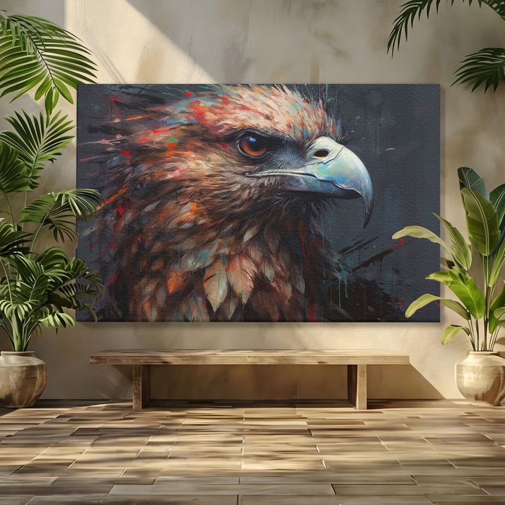 Tablou Canvas Premium, LuxCanva® M1014, Stapanul Orizontului, Vultur, Ochi, Putere, Maretie, Curaj, Motivational, Contrast, Salbaticie, Birou, Living, Camera Copii