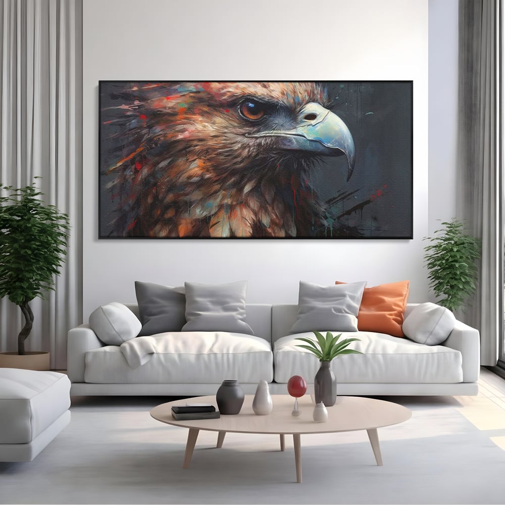 Tablou Canvas Premium, LuxCanva® M1014, Stapanul Orizontului, Vultur, Ochi, Putere, Maretie, Curaj, Motivational, Contrast, Salbaticie, Birou, Living, Camera Copii