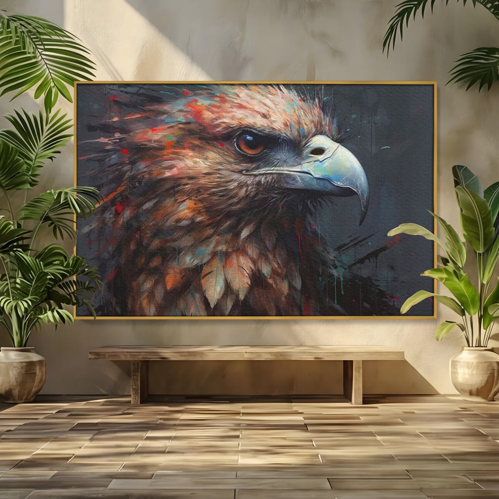 Tablou Canvas Premium, LuxCanva® M1014, Stapanul Orizontului, Vultur, Ochi, Putere, Maretie, Curaj, Motivational, Contrast, Salbaticie, Birou, Living, Camera Copii