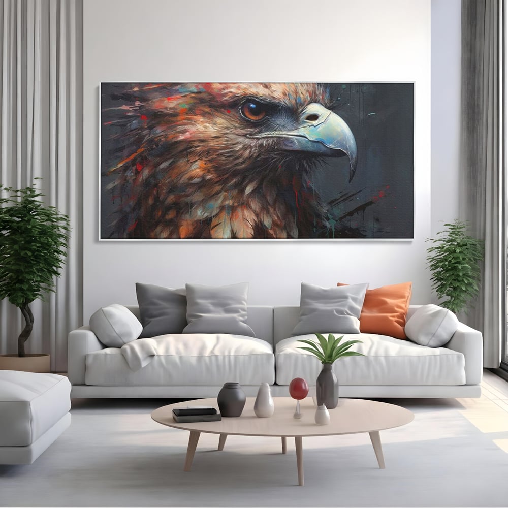 Tablou Canvas Premium, LuxCanva® M1014, Stapanul Orizontului, Vultur, Ochi, Putere, Maretie, Curaj, Motivational, Contrast, Salbaticie, Birou, Living, Camera Copii