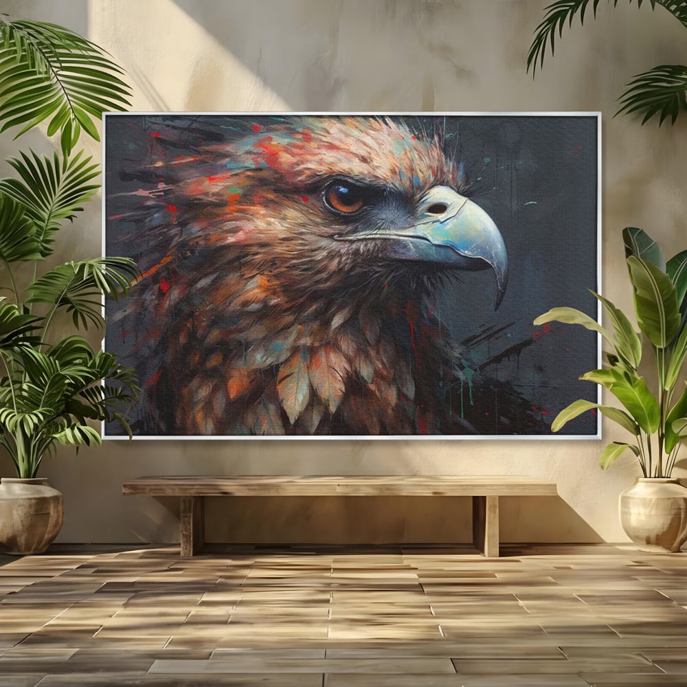 Tablou Canvas Premium, LuxCanva® M1014, Stapanul Orizontului, Vultur, Ochi, Putere, Maretie, Curaj, Motivational, Contrast, Salbaticie, Birou, Living, Camera Copii