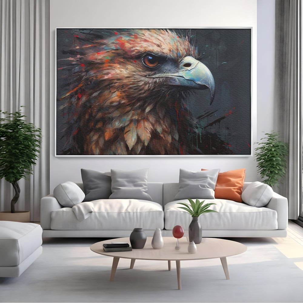 Tablou Canvas Premium, LuxCanva® M1014, Stapanul Orizontului, Vultur, Ochi, Putere, Maretie, Curaj, Motivational, Contrast, Salbaticie, Birou, Living, Camera Copii