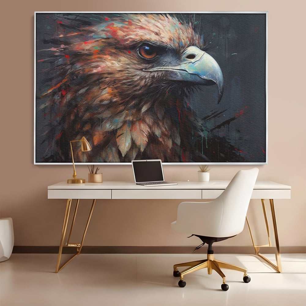 Tablou Canvas Premium, LuxCanva® M1014, Stapanul Orizontului, Vultur, Ochi, Putere, Maretie, Curaj, Motivational, Contrast, Salbaticie, Birou, Living, Camera Copii