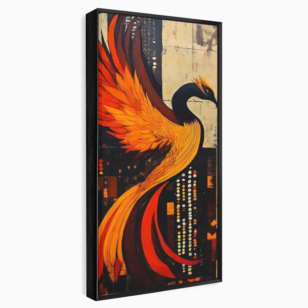 Tablou Canvas Premium, LuxCanva® M1016, Ascensiunea Phoenixului, Renastere, Aripi, Flacari, Pasare, Zbor, Mitologie, Eleganta, Birou, Living, Camera Copii