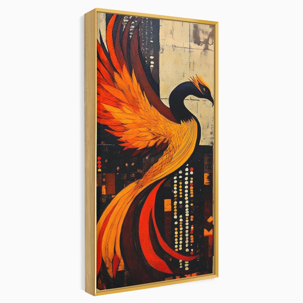 Tablou Canvas Premium, LuxCanva® M1016, Ascensiunea Phoenixului, Renastere, Aripi, Flacari, Pasare, Zbor, Mitologie, Eleganta, Birou, Living, Camera Copii