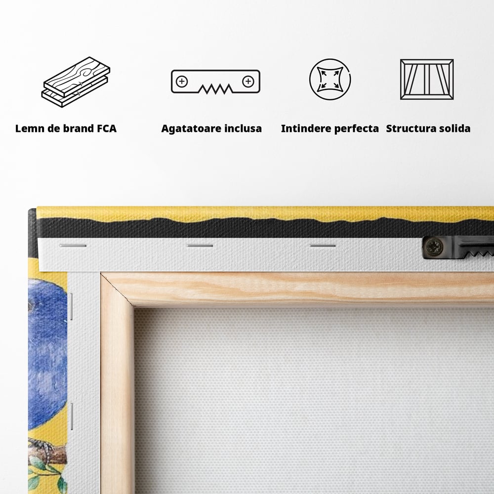 Tablou Canvas Premium, LuxCanva® M1018, Cantec de Primavara, Primavara, Prietenie, Natura, Pasari, Pastel, Familie, Flori, Ramura, Birou, Living, Camera Copii