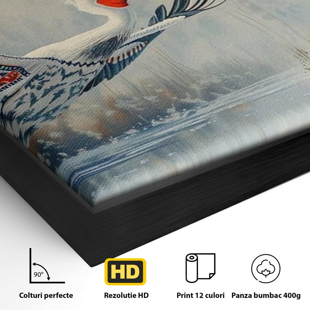 Tablou Canvas Premium, LuxCanva® M1020, Aripi Pierdute in Ceata, Pelican, Natura, Apa, Mlastina, Ceata, Aripi, Penaj, Pasare, Tribal, Birou, Living, Camera Copii