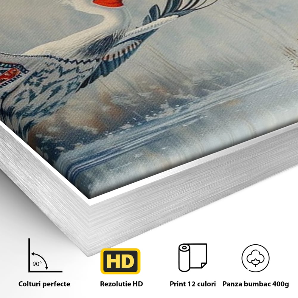 Tablou Canvas Premium, LuxCanva® M1020, Aripi Pierdute in Ceata, Pelican, Natura, Apa, Mlastina, Ceata, Aripi, Penaj, Pasare, Tribal, Birou, Living, Camera Copii
